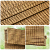 LazBlinds No Tools No Drill Cordless Bamboo Roman Shades, Privacy Blinds for Interior Windows, Room Darkening Roll Up Bamboo Blinds for for Home & Patio, 24" W x 72" H, Privacy-Eastfield Teak LazBlinds