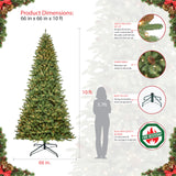 Puleo International Pre-Lit 10' Berkshire Fir Artificial Christmas Tree with 1000 Lights, Green Puleo International