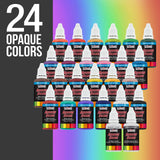 Master Airbrush Cool Runner II Dual Fan Air Tank Compressor System Deluxe Kit with Gravity Feed Airbrush, 24 Color Acrylic Paint Artist Set, Hose, Holder, Cleaning Pot, Mixing Cups Sticks How-To Guide Master Airbrush