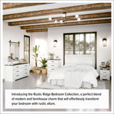 Prepac Rustic Ridge Farmhouse 3-Drawer Nightstand, Washed White, ADNR-1603-1 Prepac