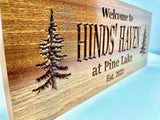 Personalized Cabin Sign Outdoor Wood Sign Welcome Sign Rustic Decor Custom Wood Sign Benchmark Signs And Gifts