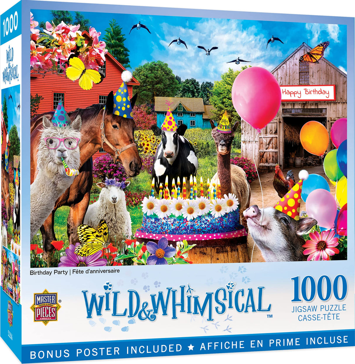 MasterPieces - 1000 Piece Jigsaw Puzzle, Birthday Party, Funny Animals, Activity for Adults, Family, Kids, Matte Finish, 19.25" x 26.75" Masterpieces