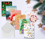 Better Office Products 50 Pack Christmas Cards Set with Gold Foil Accents, 4" x 6", Fun & Festive Designs, Blank Inside, Boxed Set Better Office Products