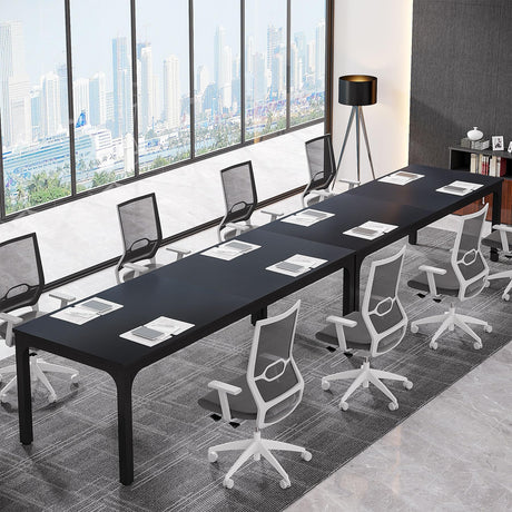 Tribesigns 78.74-Inch Conference Table Set of 2, 13FT Conference Room Table, Large Rectangle Meeting Seminar Table Set for 10-14 Person, Long Business Tables (Only Table) Tribesigns