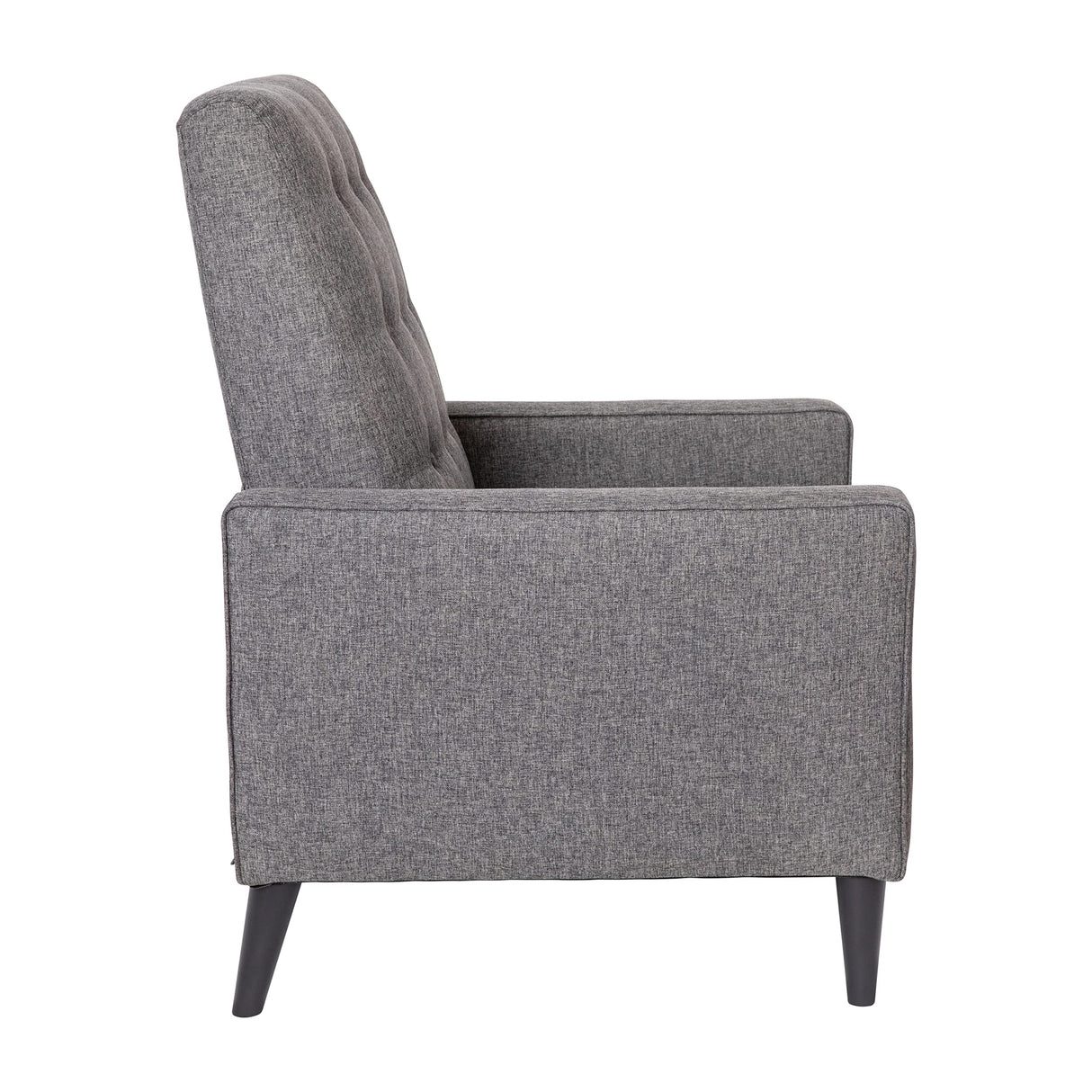Flash Furniture Ezra Ezra Pushback Recliner - Mid-Century Modern Gray Fabric Upholstery - Button Tufted Back - Residential & Commercial Use Flash Furniture