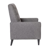 Flash Furniture Ezra Ezra Pushback Recliner - Mid-Century Modern Gray Fabric Upholstery - Button Tufted Back - Residential & Commercial Use Flash Furniture