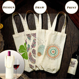 Hoolerry 12 Pcs Wine Tote Bag Canvas Wine Bag with Handle Wine Purse Sublimation Blank Bottle Gift Tote Reusable Washable Wine Carrier Hoolerry