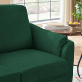 Pingliang Home 60" Loveseat Small Couch, Mid Century Modern Love Seat with Back Cushions and Wood Legs, 2 Seater Small Sofa for Living Room, Bedroom, Dorm and Small Spaces, Green Pingliang Home