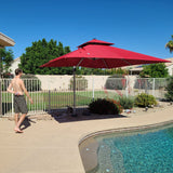 PURPLE LEAF Patio Umbrella 10ft Outdoor Square Umbrella Large Cantilever Umbrella Windproof Offset Umbrella Heavy Duty Sun Umbrella for Garden Deck Pool Patio, Terra PURPLE LEAF