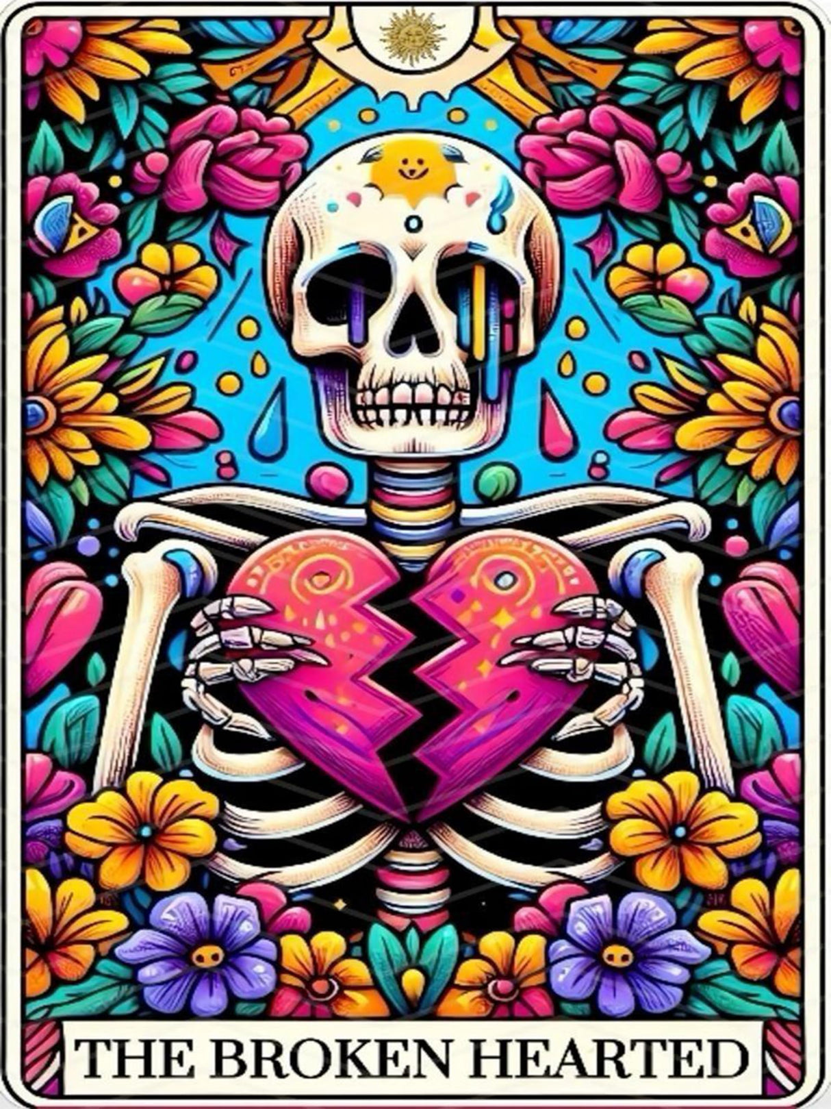 DFPSCLLA Skull Diamond Painting Kits for Adults- Broken Heart Skull Diamond Art Kits, 5D Diamond Painting Lightning, DIY Full Drill Diamond Painting Gem Art and Crafts 12x16inch DFPSCLLA