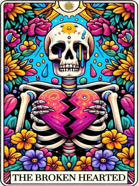 DFPSCLLA Skull Diamond Painting Kits for Adults- Broken Heart Skull Diamond Art Kits, 5D Diamond Painting Lightning, DIY Full Drill Diamond Painting Gem Art and Crafts 12x16inch DFPSCLLA