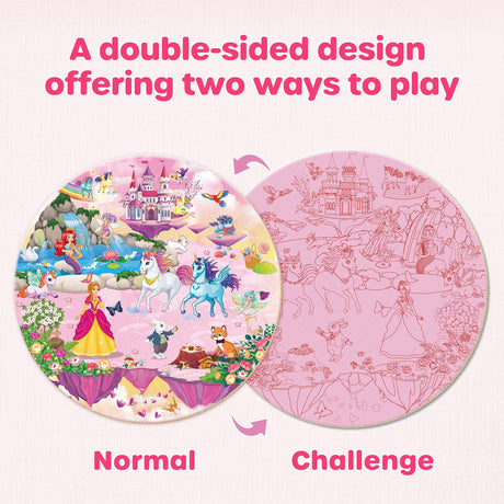 SYNARRY Unicorn Princess Mermaid Fairy Floor Puzzle for Kids Ages 3-5, Large 70 Piece Wooden Puzzle for Kids Ages 4-6, Preschool Toys Gifts for 3 4 5 6 7 8 Years Old Boys Girls Children SYNARRY