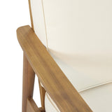 Christopher Knight Home Felix Outdoor Acacia Wood Loveseat Set with Coffee Table, Teak Finish, Beige Christopher Knight Home