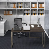 SHW Home Office 55 Inch Large L Shaped Corner Desk, 24" Deep, Espresso SHW