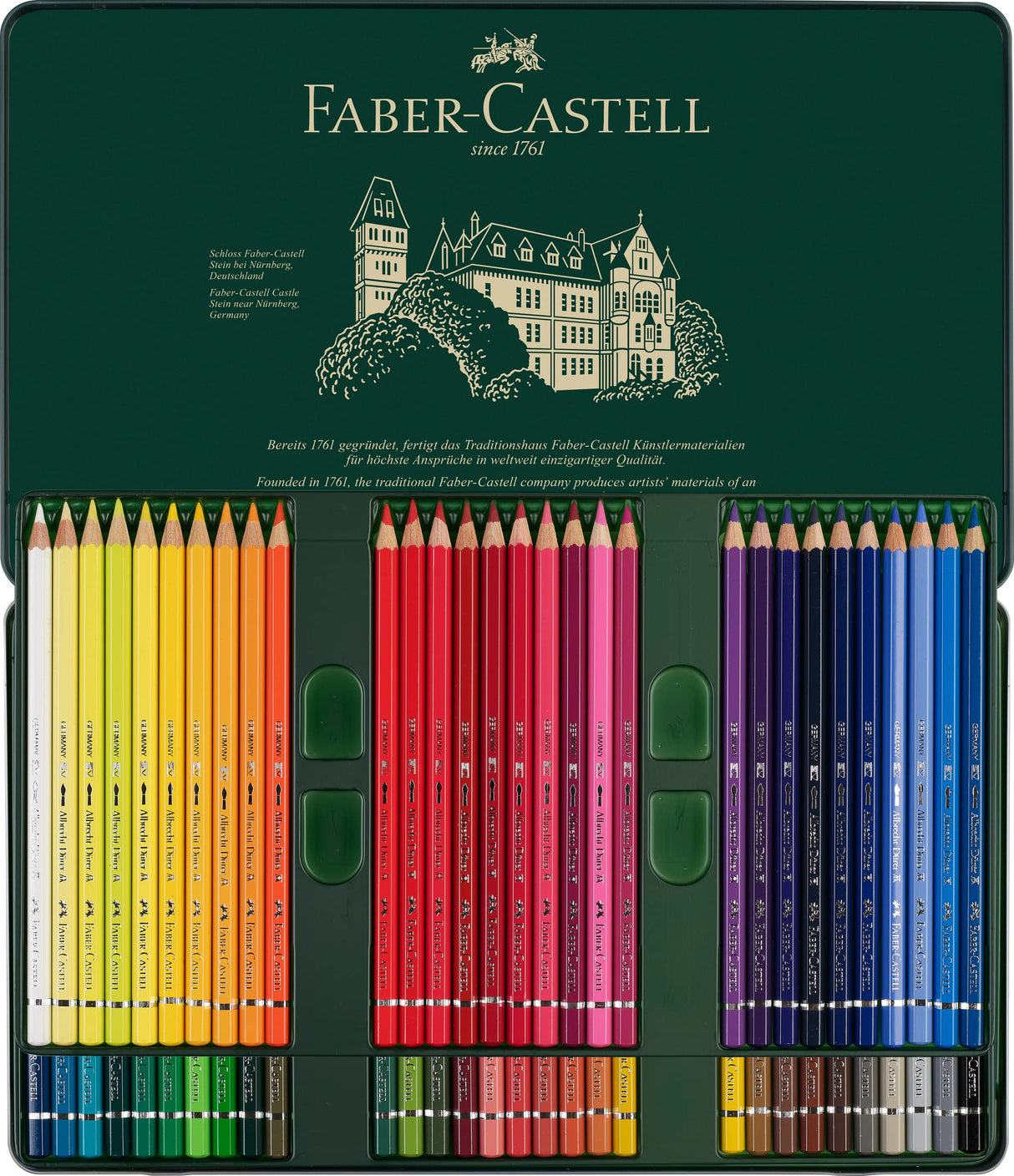 Faber-Castell Art & Graphic Albrecht Dürer Watercolour Pencil, Multicoloured, Tin of 60, for Art, Craft, Drawing, Sketching, Home, School, University, Colouring Faber-Castell