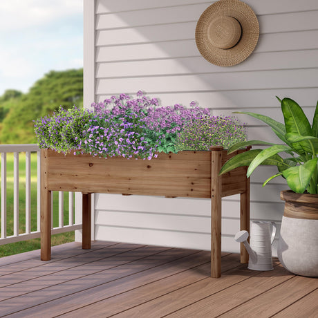 Yaheetech 2pcs Raised Garden Bed 48x24x30in Elevated Wooden Horticulture Planter Box with Legs Standing Growing Bed for Gardening/Backyard/Patio/Balcony, Dark Brown Yaheetech