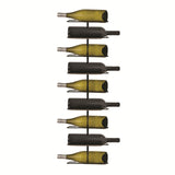 True Align Wall-Mounted Wine Rack, Black Wrought Iron, Minimalist Modern Wine Display, Alcohol Storage Solution, Holds Nine Standard Wine Bottles, 37.75" x 9.75" TRUE