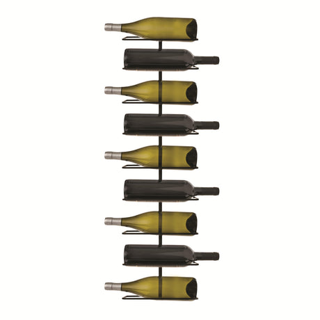 True Align Wall-Mounted Wine Rack, Black Wrought Iron, Minimalist Modern Wine Display, Alcohol Storage Solution, Holds Nine Standard Wine Bottles, 37.75" x 9.75" TRUE