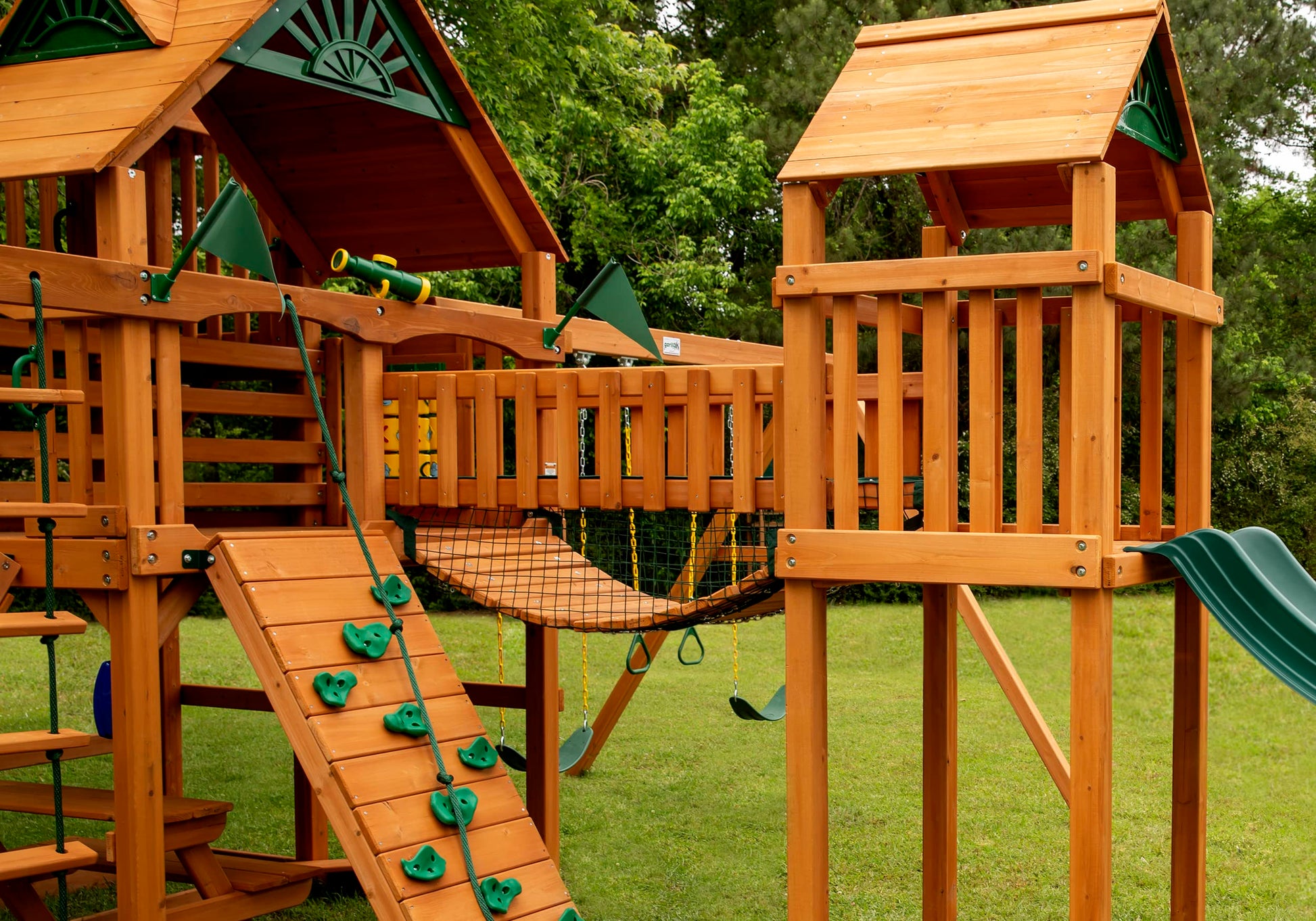 Gorilla Playsets 06-2004 Clatter Bridge Mesh Panels Add On for Swing Set Clatter Bridge, Black - WoodArtSupply