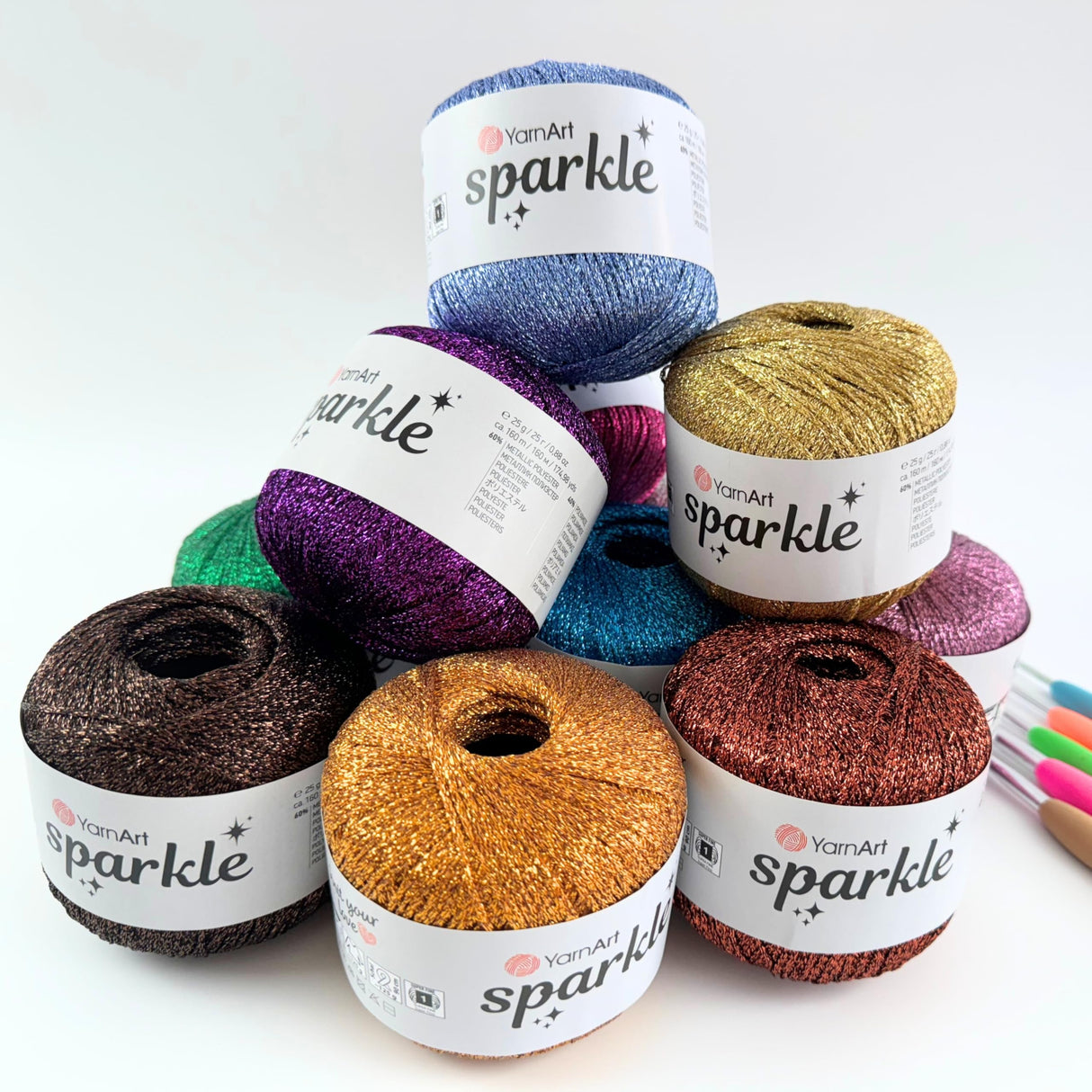 YarnArt Sparkle - Metallic Glitter Yarn for Crochet & Knitting, Amigurumi, Cardigans, Shawls, Bag Making, Soft Craft Yarn (1333) YarnArt