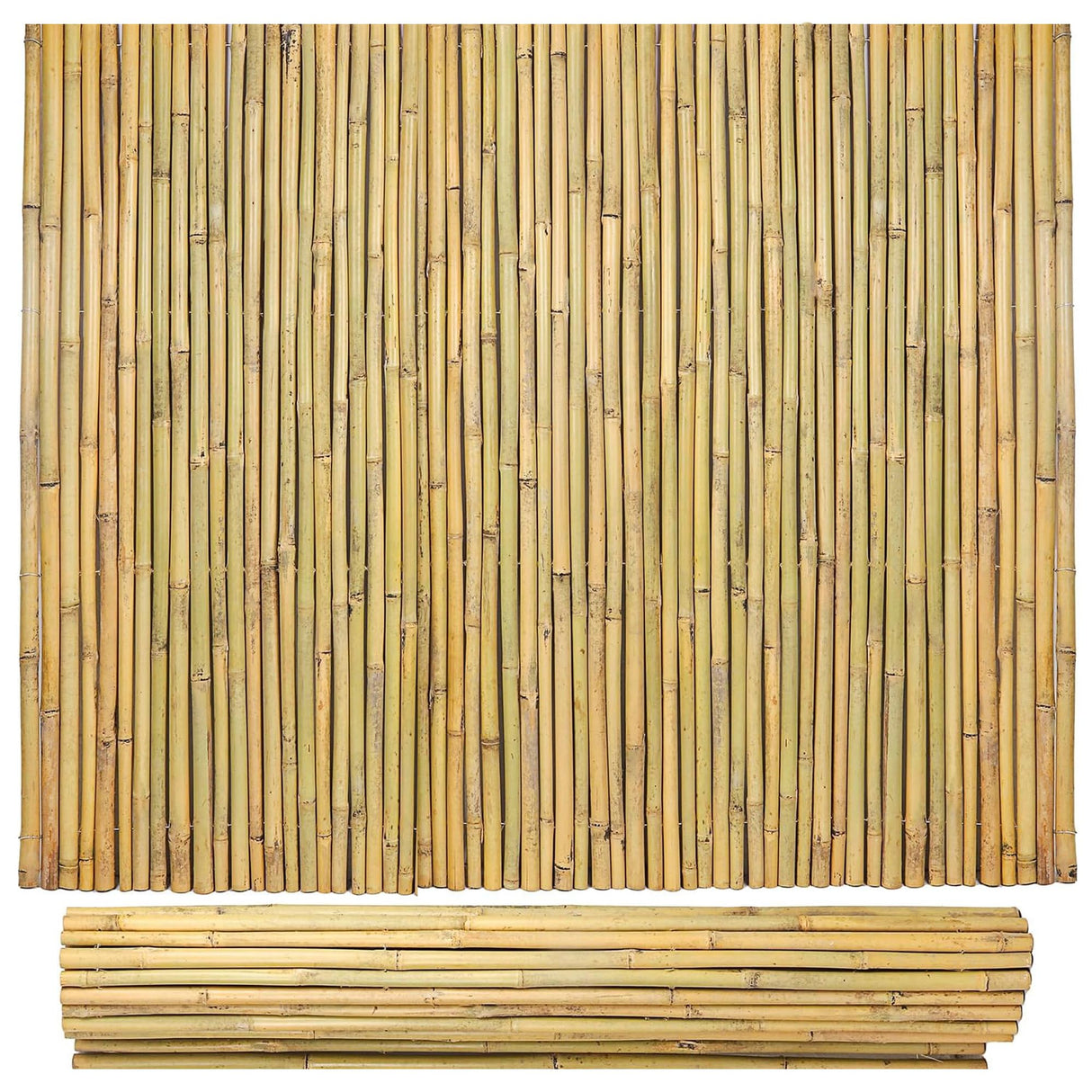 Bamboo Fence 4 ft H x 8 ft L x 0.75 in D, Natural Bamboo Privacy Screen 4 Feet High, Outdoor Or Indoor Divider Decorative Fence Rolls for Patio, Balcony, Garden and Border Pool BSMOULFA