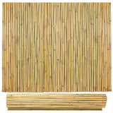 Bamboo Fence 4 ft H x 8 ft L x 0.75 in D, Natural Bamboo Privacy Screen 4 Feet High, Outdoor Or Indoor Divider Decorative Fence Rolls for Patio, Balcony, Garden and Border Pool BSMOULFA