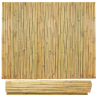 Bamboo Fence 4 ft H x 8 ft L x 0.75 in D, Natural Bamboo Privacy Screen 4 Feet High, Outdoor Or Indoor Divider Decorative Fence Rolls for Patio, Balcony, Garden and Border Pool