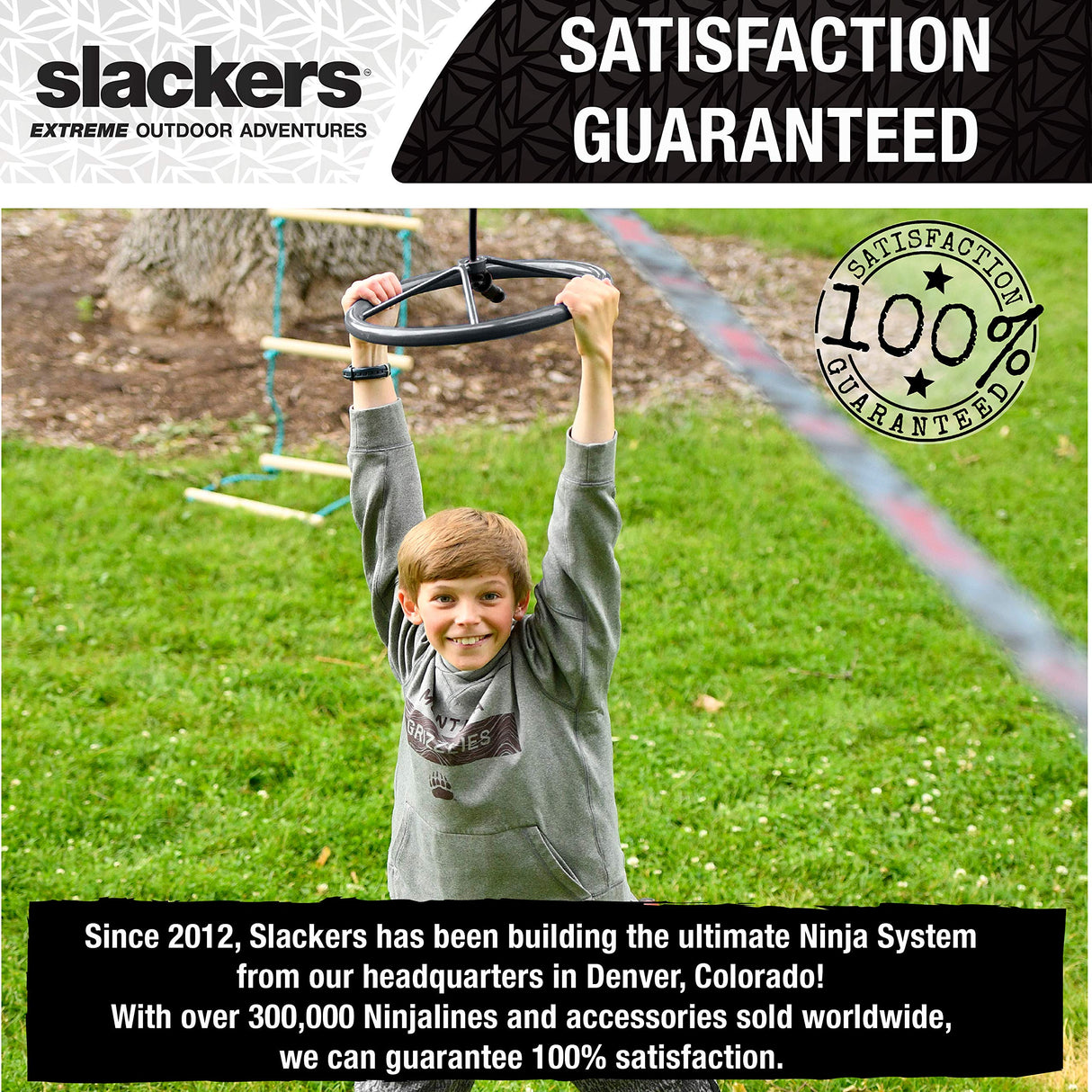 Slackers Ninja-Spinner Wheel - Outdoor Ninja Warrior Training Equipment for Kids - Easily Attaches to Your Ninjaline Obstacle Course - The Prefect Addition to Your Outdoor Play Equipment! Slackers