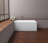 Aqua Eden VTAP5430L22TS 54-Inch Acrylic 2-Wall Corner Alcove Tub with Left Hand Drain, White Kingston Brass