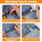 FITTDYHE Fabric Glue Permanent, 60 ML Washable Clear Clothing Glue, Super Fabric Glue for Rhinestones, Patches, Clothes, Denim, Leather, Polyester, Fabrics, Doll Repair, Flannel, Cotton FITTDYHE