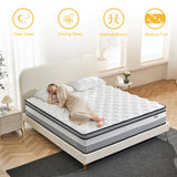Giovanly King Size Mattress, 12 Inch Hybrid King Mattress in a Box, Medium Firm Mattresses with Memory Foam & Pocket Springs, Pressure Relief, Enhanced Edge Support, CertiPUR-US Certified Giovanly