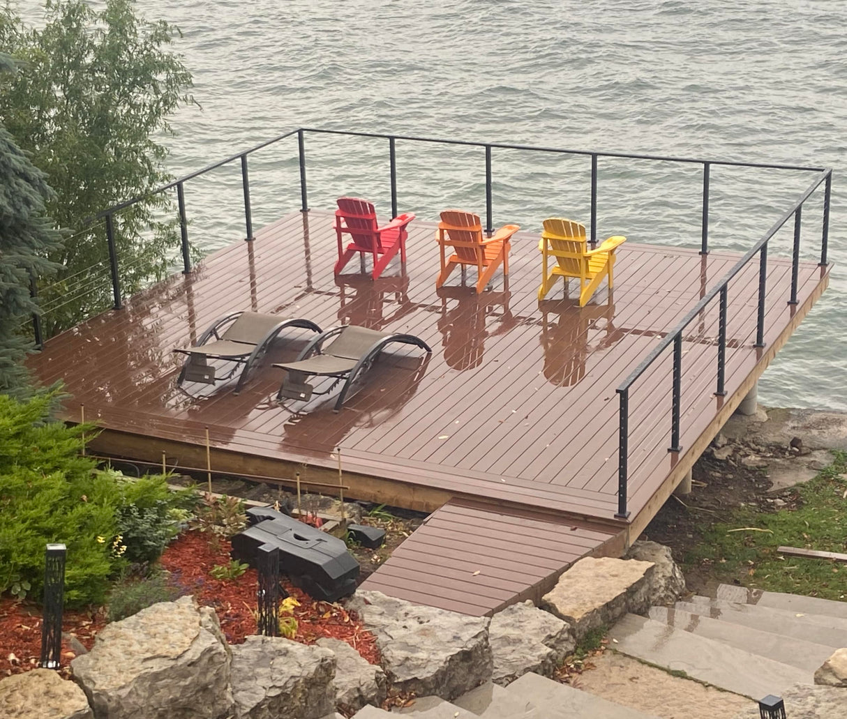 Senmit Cable Railing Post - Stainless Steel Square Fence Post for Deck Cable Railing System (36" Level-drilled-4 Pack, Black) Senmit