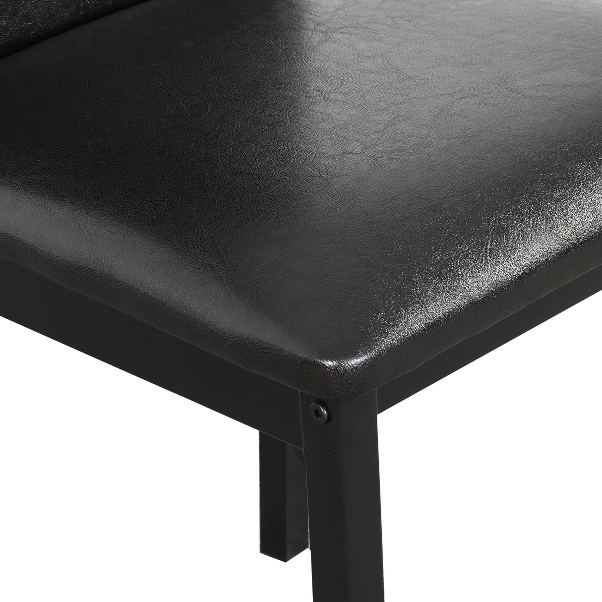 Roundhill Furniture 5 Piece Citico Metal Dinette Set with Laminated Faux Marble Top, White Table with Black Chairs Roundhill Furniture
