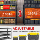 REIBII 60" W Garage Shelving, Storage Shelves 2500LBS Adjustable 4-Tier Heavy Duty Metal Shelving for Storage Commercial Shelving Unit Industrial Shelf for Garage,School, 60" W*60" H*24" D REIBII
