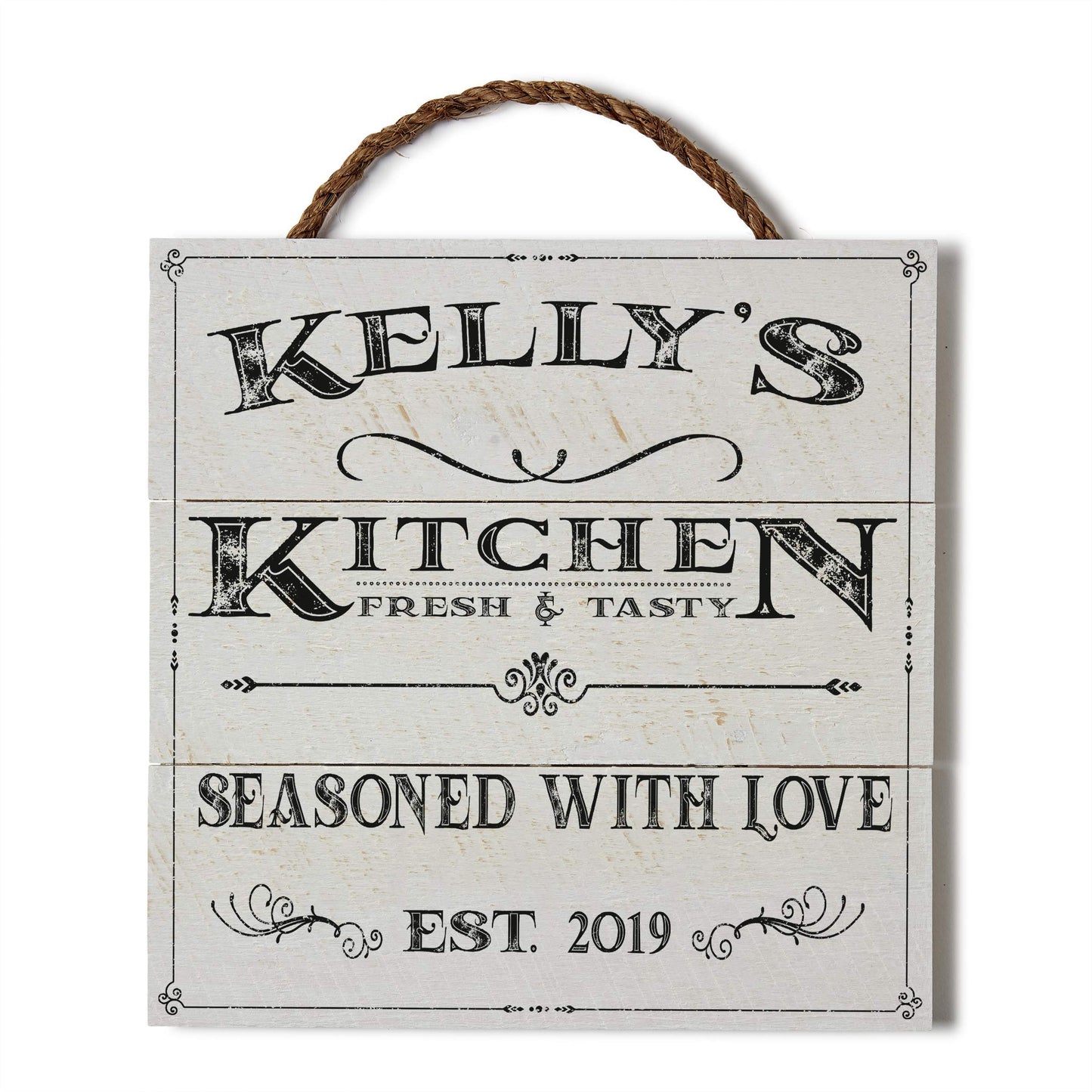 Artblox Personalized Kitchen Signs Custom Wood Sign Printed On Real Pine Wood Kitchen Wall Decor Personalized Gifts For Wife Christmas Gift Ideas Rustic Home Decor Customized Gifts - WoodArtSupply