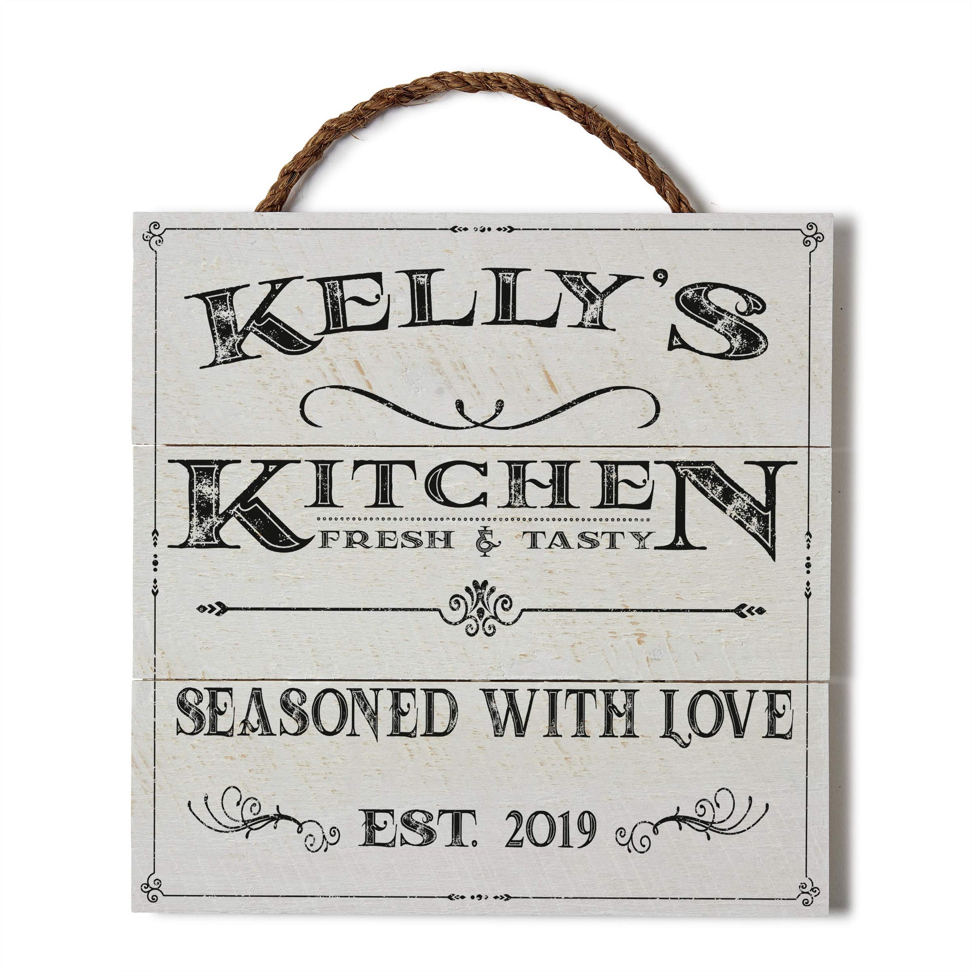 Artblox Personalized Kitchen Signs Custom Wood Sign Printed On Real Pine Wood Kitchen Wall Decor Personalized Gifts For Wife Christmas Gift Ideas Rustic Home Decor Customized Gifts - WoodArtSupply