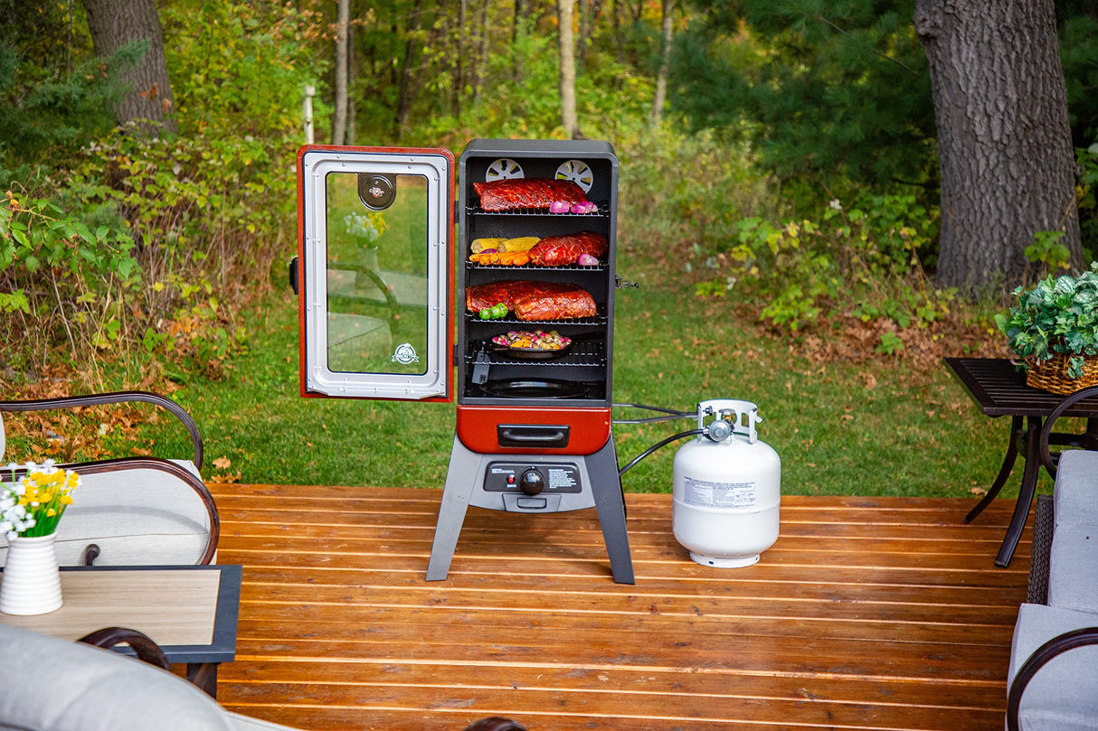 Pit Boss Grills PBV3G1 Vertical Smoker, Red Hammertone 684 sq inches (pack of 1) PIT BOSS