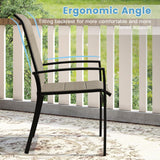 DIFY 11 Pieces Outdoor Patio Dining Set, 10 Brown Stackable Padded Textilene Dining Chairs and 60" Walnut Round Metal Dining Table, Outdoor Table and Chairs for Lawn Garden Backyard Deck DIFY