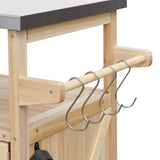 K&K Outdoor Kitchen Island, Rolling Bar Cart & Storage Cabinet