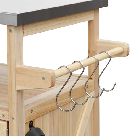K&K Outdoor Kitchen Island, Rolling Bar Cart & Storage Cabinet HouseOfZazla