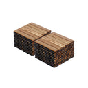 Interlocking Deck Tiles Striped Pattern Waterproof Brown HouseOfZazla