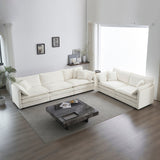 Sofa Set of 2 Chenille Couch, 2+3 Seater Sofa Set Deep Seat Sofa