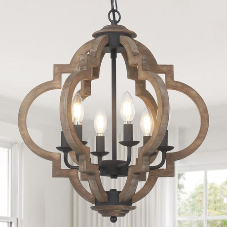 Farmhouse Chandeliers for Dining Room, 6-Light Rustic Light Fixture HouseOfZazla