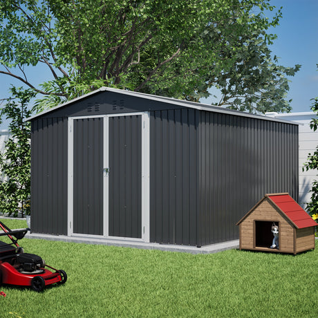 10x10 FT Large Outdoor Metal Storage Shed HouseOfZazla