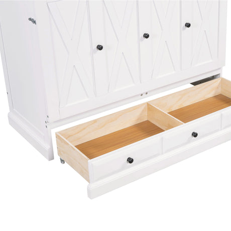 Solid Pine Murphy Bed Chest Cube Cabinet Bed With Charging Station And Large Storage Drawer For Home Office Or Small Room HouseOfZazla