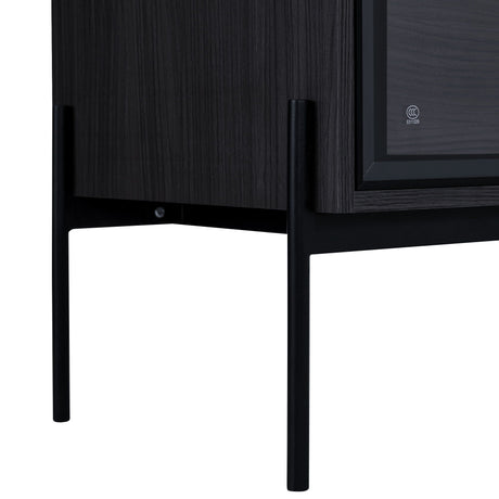 Modern Minimalist Style LED Curio Cabinet With Tempered Glass Door, Metal Legs HouseOfZazla