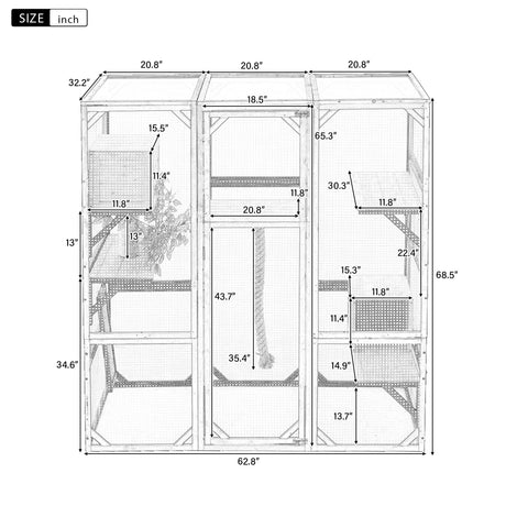 Outdoor Cat House, Diy Cat Enclosure Catio With Double Enter Doors HouseOfZazla