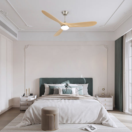 Smart Ceiling Fan With Lights, 3 Blades, Reversible Quiet DC Motor For Indoor HouseOfZazla