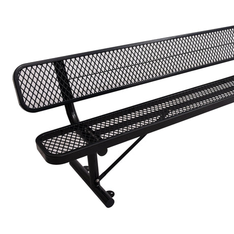 6' Outdoor Steel Bench With Backrest HouseOfZazla