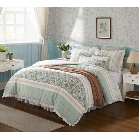 9 Piece Cotton Percale Comforter Set Aqua HouseOfZazla
